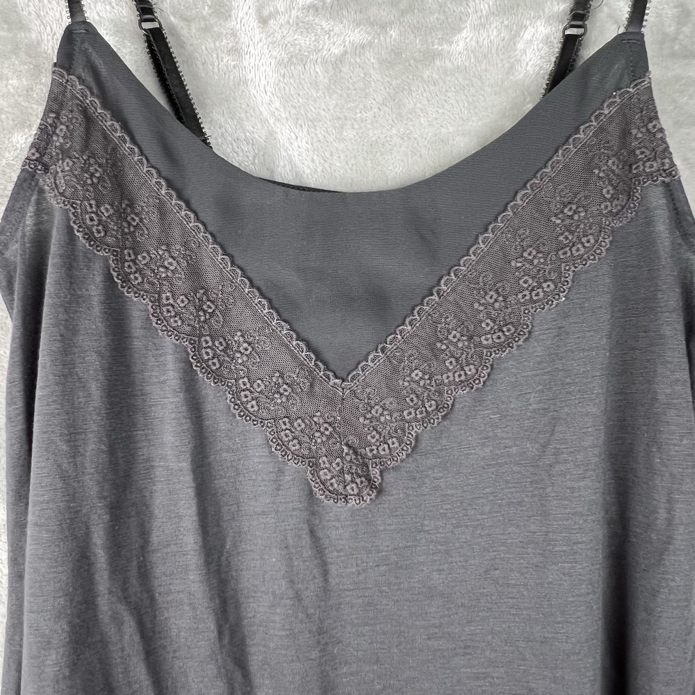 AMERICAN EAGLE OUTFITTERS Cami Tank Top Women Size XS Gray Y2K Style Lace Detail - Picture 4 of 10